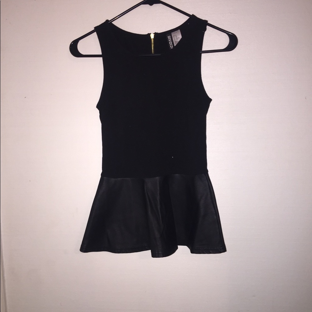 Black tank with leather
